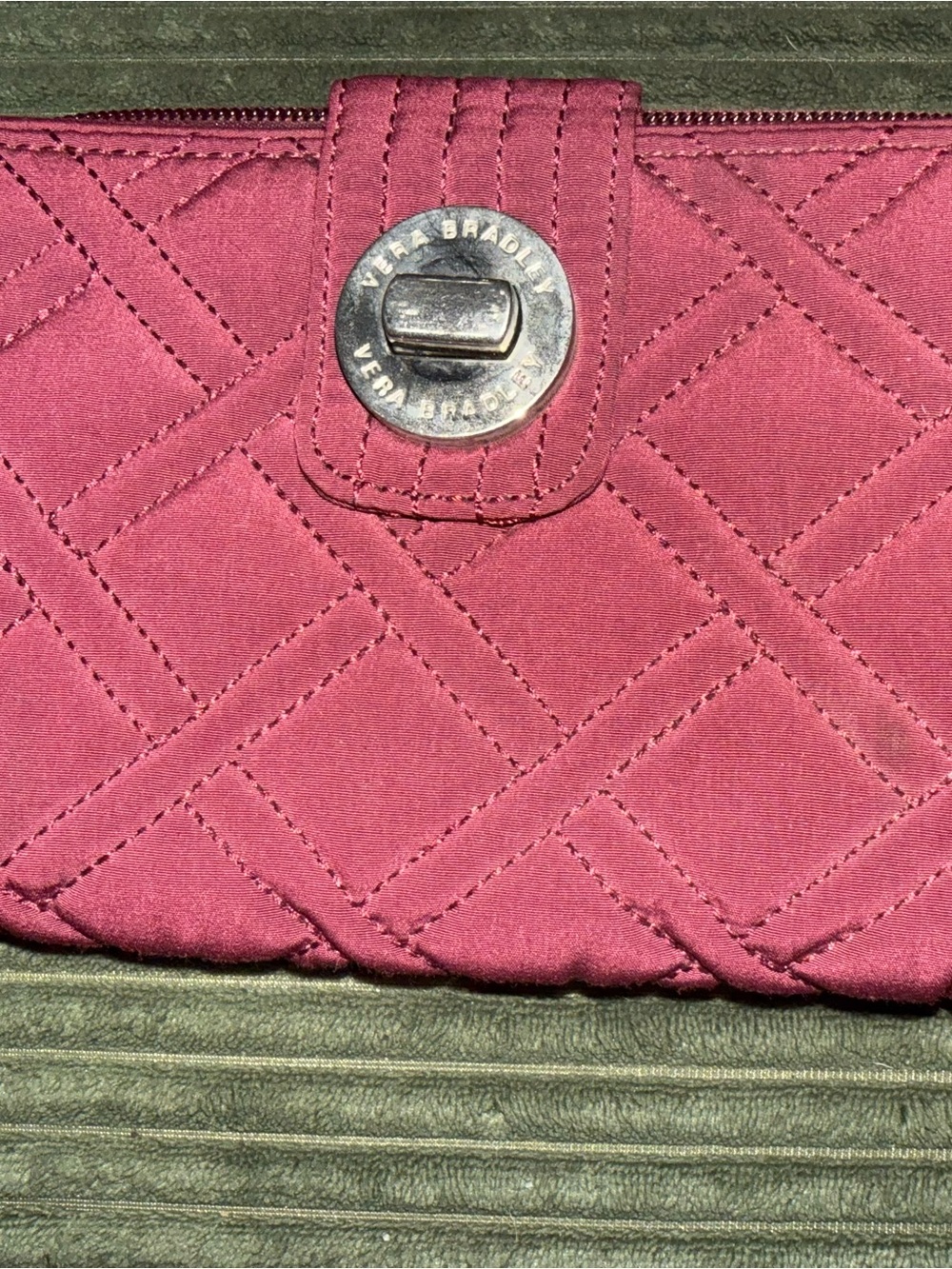 Vera Bradley Dark Maroon Quilted Wristlet Clutch